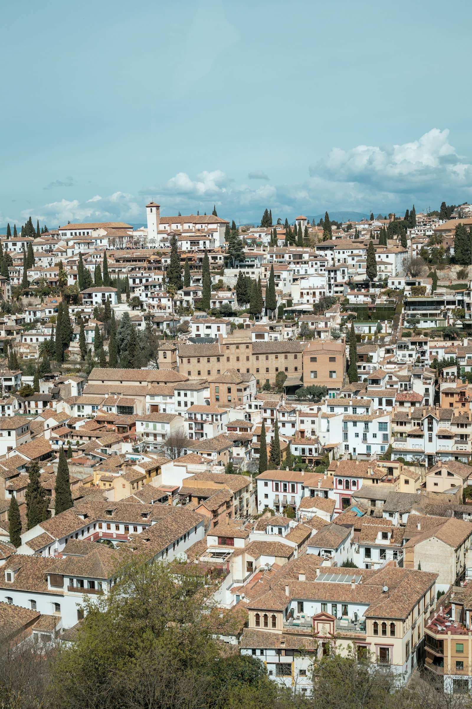 Vista aèria d'un municipi amb les seves teulades i edificacions